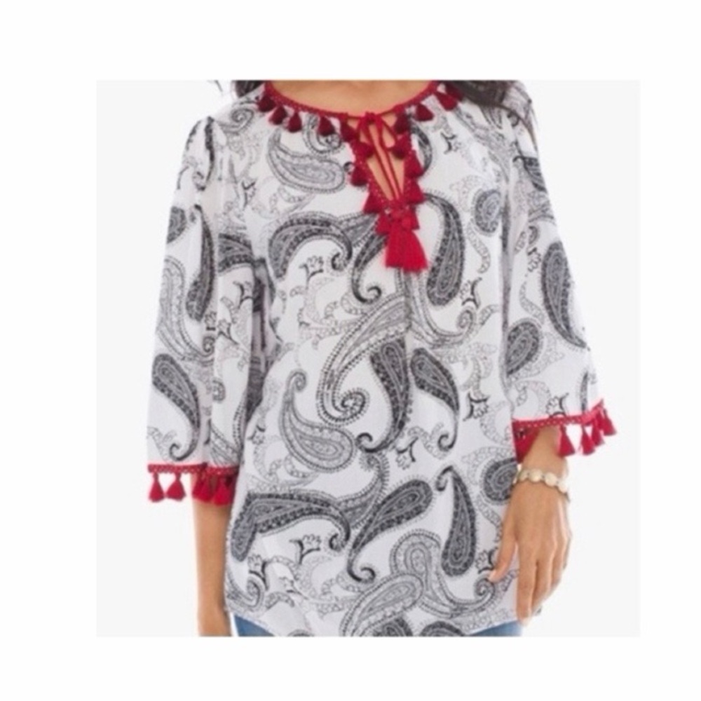 Chico’s Cascading‎ Paisley’s Peasant Top